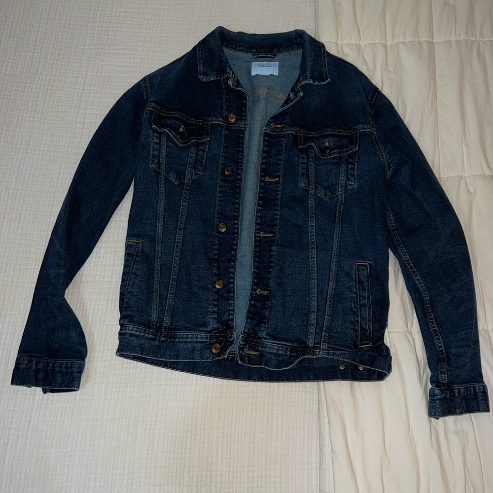 Navy blue guys jean jacket